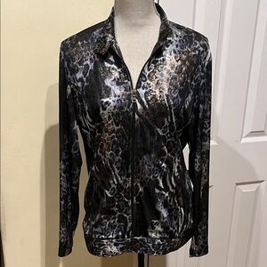 Chico’s Animal Print Zip-Up Jacket
